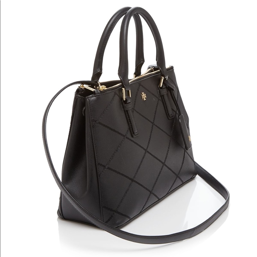 Tory Burch double zip Robinson stitched tote